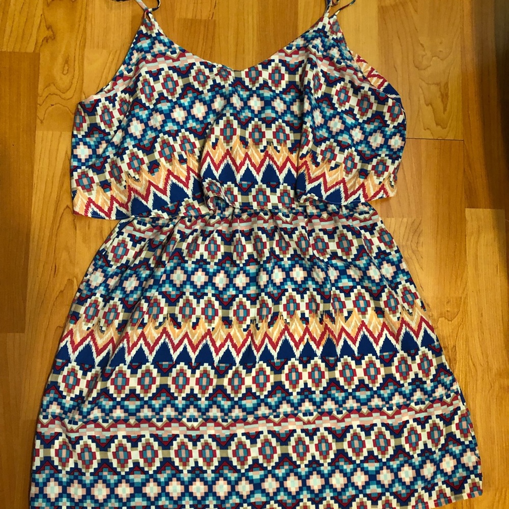 NWOT Love,Zoe Aztec print mini dress size large